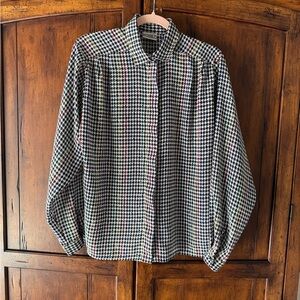 Vintage Koret Career Houndstooth Blouse